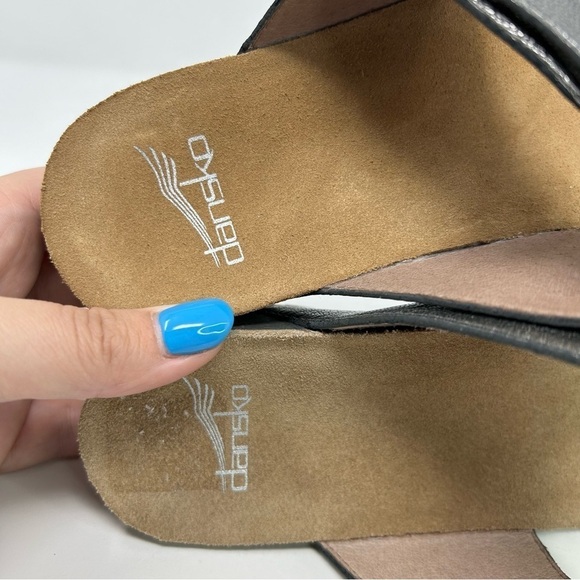 Dansko Gold and Silver Slip On Wedge Sandals Size 40 **please read** - Picture 9 of 10